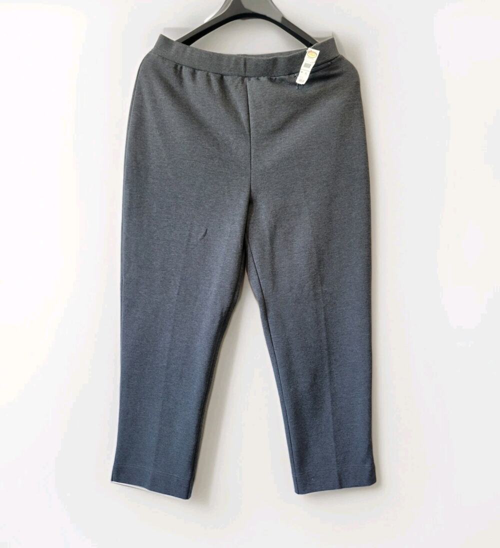 NWT Talbots Ankle Pants Women's Large Gray Plaid Mid Rise Ankle